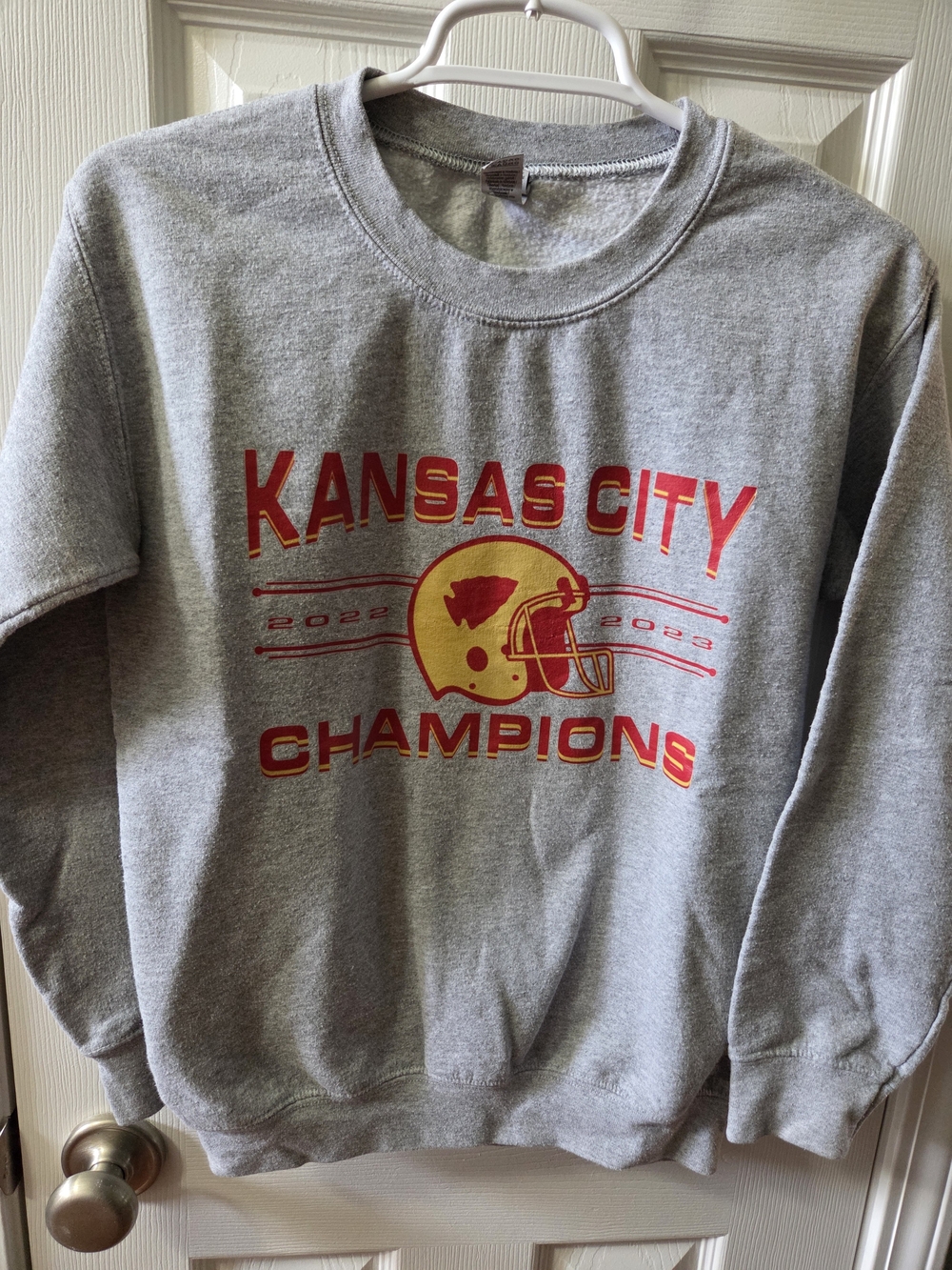 Kansas City Champions Grey Sweatshirt with Red & Gold Graphic
